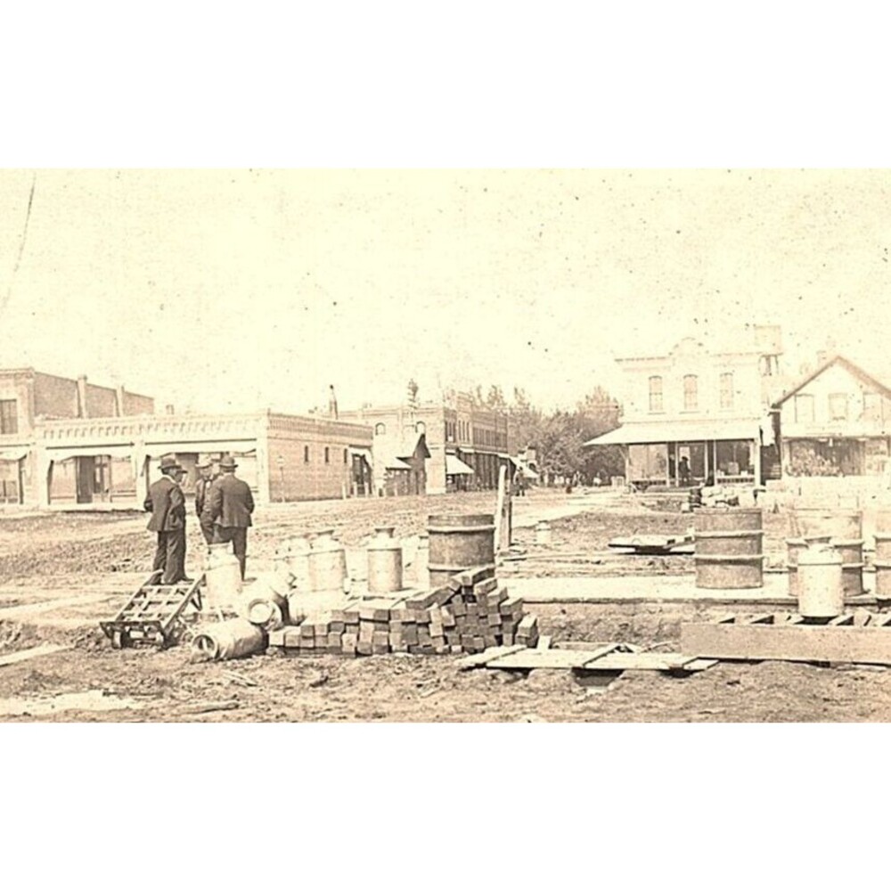 Hancock Minnesota MN Postcard RPPC 1900s Street View Men Railroad Construction